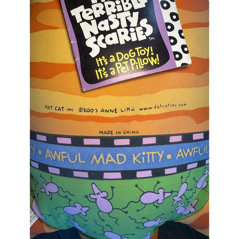 RARE Fat Cat Inc VTG Dog Toy Anne Lika Doggy Hoots NEW Pillow Plush Stuffed 29